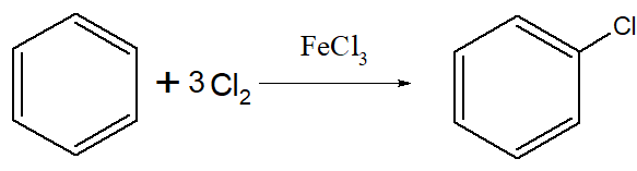 Chlorination of benzene in the presence of FeCl3
