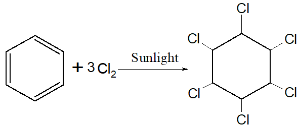 chlorination of benzene in sunlight