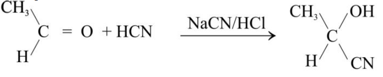 HCN reaction to acetaldehyde