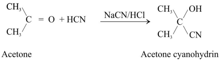 HCN reaction to acetone