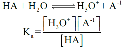 ionization constant of acid (Ka)