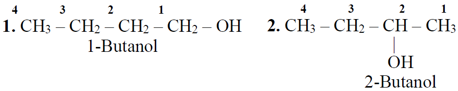 IUPAC names of alcohol